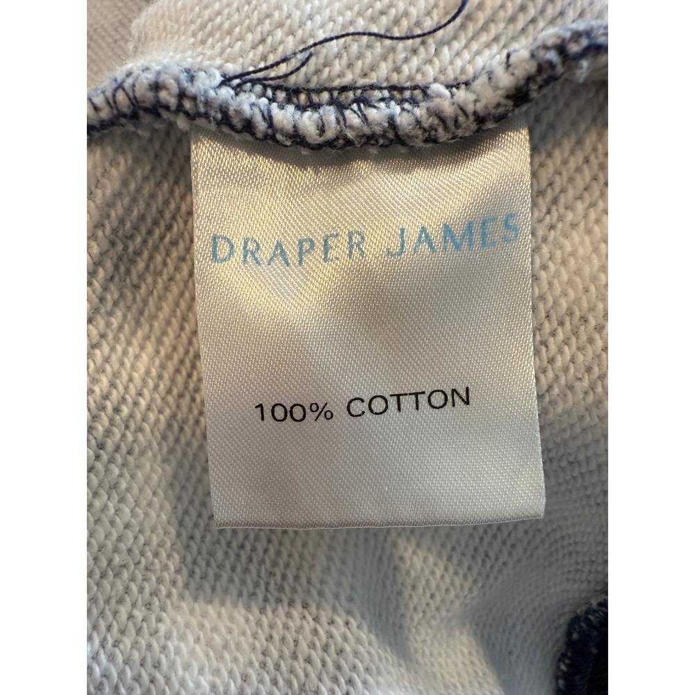 Draper James Natalie 2X Sweatshirt Navy Blue Coastal Nautical Gingham Terry Knit - Picture 4 of 5
